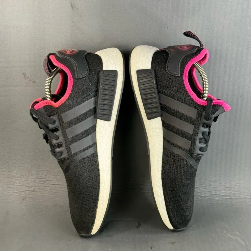 adidas NMD R1 Black Shock Pink athletic sneaker shoe men’s size 10.5